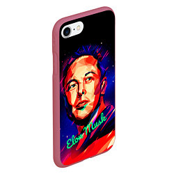 Чехол iPhone 7/8 матовый ElonMuskА НА ВАС НЕТ, цвет: 3D-малиновый — фото 2