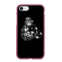 Чехол iPhone 7/8 матовый Ironmonkey, цвет: 3D-малиновый