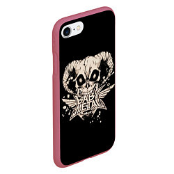 Чехол iPhone 7/8 матовый BabyMetal в челюстях демона, цвет: 3D-малиновый — фото 2