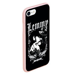 Чехол iPhone 7/8 матовый RIP Lemmy, цвет: 3D-светло-розовый — фото 2
