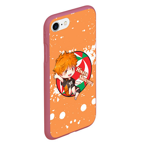 Чехол iPhone 7/8 матовый Hinata Shouyou Haikyu Волейбол Z / 3D-Малиновый – фото 2