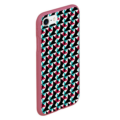 Чехол iPhone 7/8 матовый Красно-черный абстрактный узор / 3D-Малиновый – фото 2