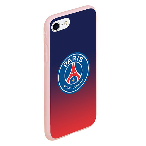 Чехол iPhone 7/8 матовый PSG ПСЖ PARIS SAINT GERMAIN / 3D-Светло-розовый – фото 2