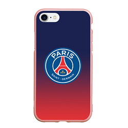 Чехол iPhone 7/8 матовый PSG ПСЖ PARIS SAINT GERMAIN, цвет: 3D-светло-розовый