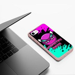 Чехол iPhone 7/8 матовый Geometry Dash, цвет: 3D-светло-розовый — фото 2