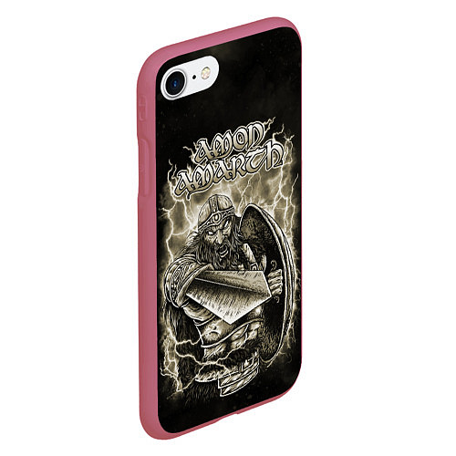 Чехол iPhone 7/8 матовый Amon Amarth / 3D-Малиновый – фото 2