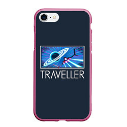 Чехол iPhone 7/8 матовый Traveller, цвет: 3D-малиновый