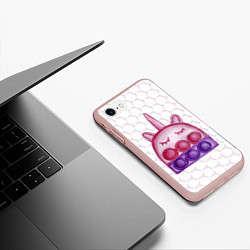 Чехол iPhone 7/8 матовый POP IT ЕДИНОРОГ ПОП ИТ, цвет: 3D-светло-розовый — фото 2