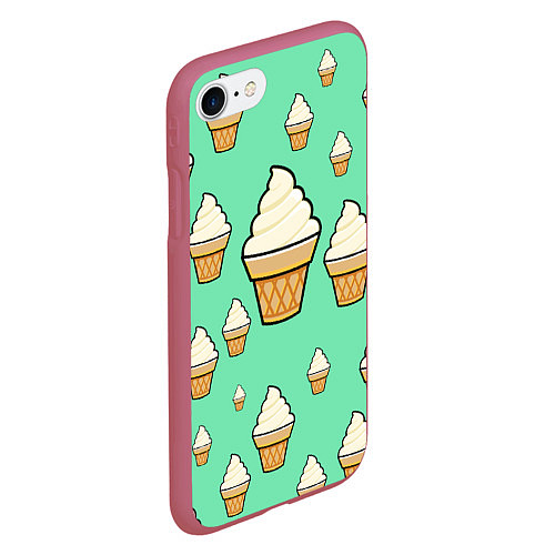 Чехол iPhone 7/8 матовый Мороженое - Ice Cream Party / 3D-Малиновый – фото 2