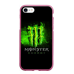 Чехол iPhone 7/8 матовый MONSTER ENERGY NEON НЕОН, цвет: 3D-малиновый