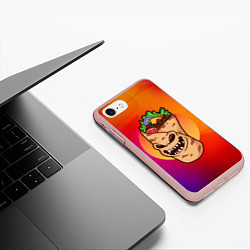 Чехол iPhone 7/8 матовый Шаурма - зомби, цвет: 3D-светло-розовый — фото 2