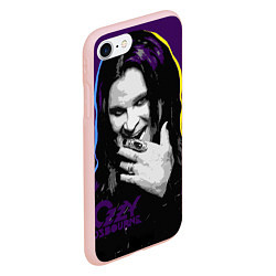 Чехол iPhone 7/8 матовый Ozzy Osbourne, Оззи Осборн, цвет: 3D-светло-розовый — фото 2