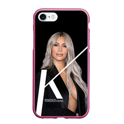 Чехол iPhone 7/8 матовый Ким Кардашьян, цвет: 3D-малиновый