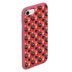 Чехол iPhone 7/8 матовый Пауки, цвет: 3D-малиновый — фото 2