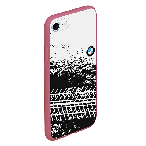 Чехол iPhone 7/8 матовый СЛЕД БМВ BMW Z / 3D-Малиновый – фото 2