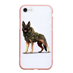 Чехол iPhone 7/8 матовый Служебная собака К9 K9, цвет: 3D-светло-розовый