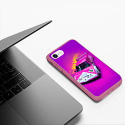 Чехол iPhone 7/8 матовый Hot Wheels Хот Вилс, цвет: 3D-малиновый — фото 2