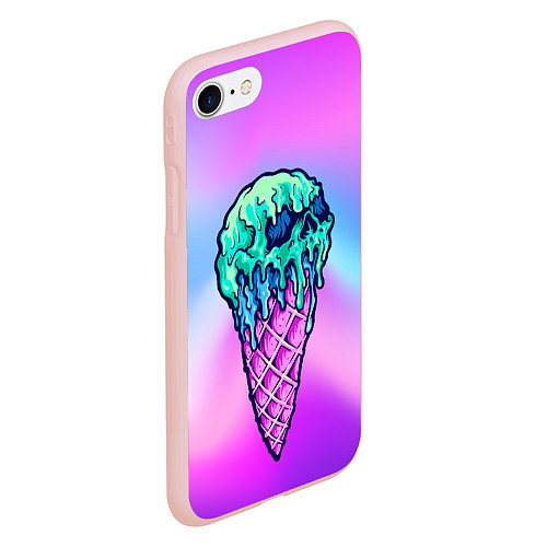 Чехол iPhone 7/8 матовый Мороженое Ice Scream Череп Z / 3D-Светло-розовый – фото 2