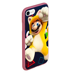 Чехол iPhone 7/8 матовый Mario odyssey, цвет: 3D-малиновый — фото 2