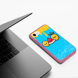 Чехол iPhone 7/8 матовый ЛИМОН АРБУЗ АНАНАС, цвет: 3D-малиновый — фото 2