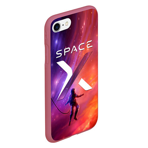 Чехол iPhone 7/8 матовый Space X / 3D-Малиновый – фото 2