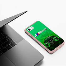 Чехол iPhone 7/8 матовый BMW GREEN STYLE, цвет: 3D-светло-розовый — фото 2