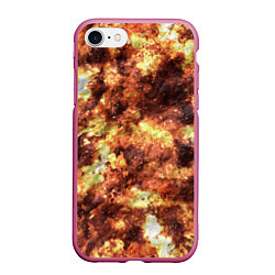 Чехол iPhone 7/8 матовый Кожаный камуфляж, цвет: 3D-малиновый