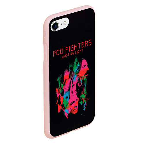 Чехол iPhone 7/8 матовый Wasting Light - Foo Fighters / 3D-Светло-розовый – фото 2