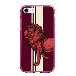 Чехол iPhone 7/8 матовый Король Лев Lion King, цвет: 3D-малиновый