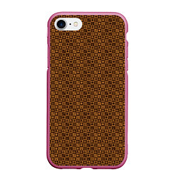 Чехол iPhone 7/8 матовый Brown & Gold, цвет: 3D-малиновый