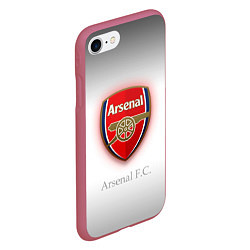 Чехол iPhone 7/8 матовый F C Arsenal, цвет: 3D-малиновый — фото 2