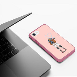 Чехол iPhone 7/8 матовый Лайфлайн, цвет: 3D-малиновый — фото 2