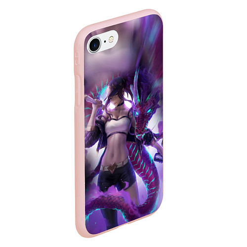 Чехол iPhone 7/8 матовый LEAGUE OF LEGENDS AKALI ЛИГА ЛЕГЕНД АКАЛИ / 3D-Светло-розовый – фото 2