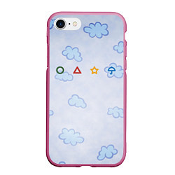 Чехол iPhone 7/8 матовый Ojingeo geim - Облака, цвет: 3D-малиновый