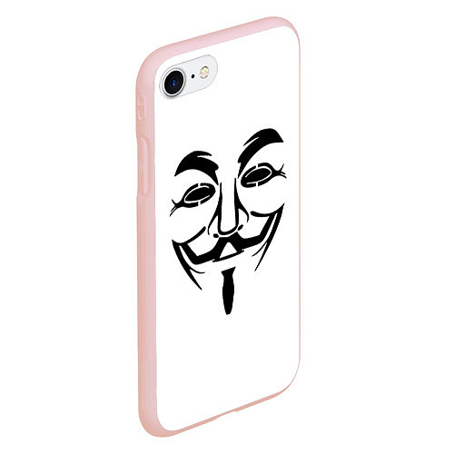 Чехол iPhone 7/8 матовый Анонимус!! / 3D-Светло-розовый – фото 2