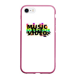 Чехол iPhone 7/8 матовый Merch - DJ MUSICVIDEO, цвет: 3D-малиновый