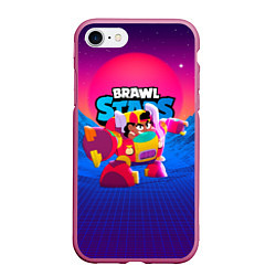 Чехол iPhone 7/8 матовый Мег BrawlStars трансформер, цвет: 3D-малиновый