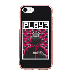 Чехол iPhone 7/8 матовый Поиграем в Кальмара?, цвет: 3D-светло-розовый