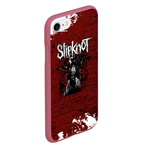 Чехол iPhone 7/8 матовый Слипкнот Гранж Slipknot Rock Goat / 3D-Малиновый – фото 2