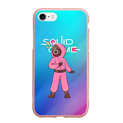 Чехол iPhone 7/8 матовый Удивление - Игра в кальмара, цвет: 3D-светло-розовый
