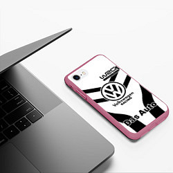 Чехол iPhone 7/8 матовый Volkswagen Das Auto, цвет: 3D-малиновый — фото 2
