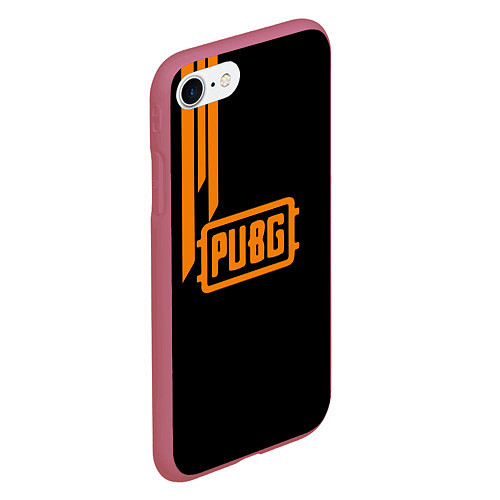 Чехол iPhone 7/8 матовый PUBG ПУБГ / 3D-Малиновый – фото 2