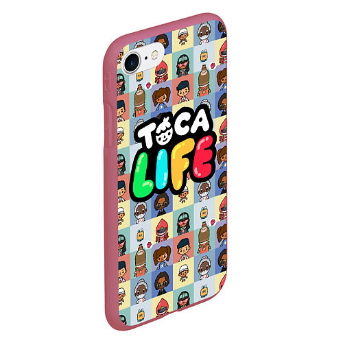 Чехол iPhone 7/8 матовый Toca Life / 3D-Малиновый – фото 2