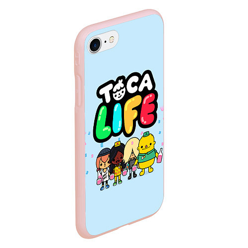 Чехол iPhone 7/8 матовый Toca Life: Logo / 3D-Светло-розовый – фото 2