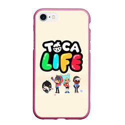 Чехол iPhone 7/8 матовый Toca Life: Persons, цвет: 3D-малиновый