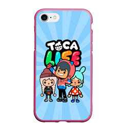 Чехол iPhone 7/8 матовый Toca Life World, цвет: 3D-малиновый