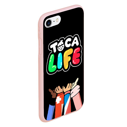 Чехол iPhone 7/8 матовый Toca Life: Friends / 3D-Светло-розовый – фото 2