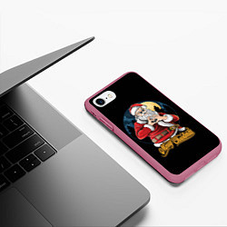 Чехол iPhone 7/8 матовый Дед Мороз с Любовью, цвет: 3D-малиновый — фото 2