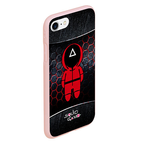 Чехол iPhone 7/8 матовый Игра в кальмара 3D Black Red / 3D-Светло-розовый – фото 2