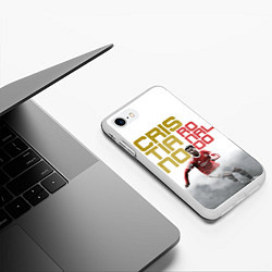 Чехол iPhone 7/8 матовый Криштиану Роналду, Манчестер, цвет: 3D-белый — фото 2